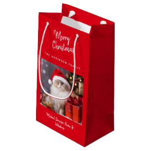 Schattigee gepersonaliseerde Merry Christmas Cat f Klein Cadeauzakje