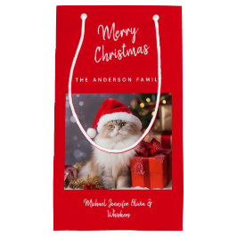 Schattigee gepersonaliseerde Merry Christmas Cat f Klein Cadeauzakje
