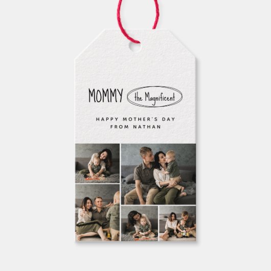 Schattigee gepersonaliseerde Moederdag familie fot Cadeaulabel (Voorkant)