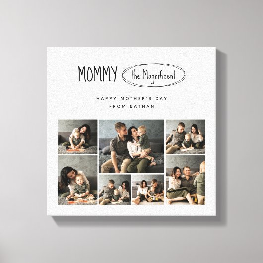 Schattigee gepersonaliseerde Moederdag familie fot Canvas Afdruk (Voorkant)