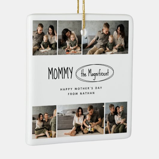 Schattigee gepersonaliseerde Moederdag familie fot Keramisch Ornament (Rechts)