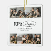 Schattigee gepersonaliseerde Moederdag familie fot Keramisch Ornament (Links)