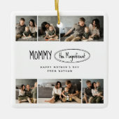 Schattigee gepersonaliseerde Moederdag familie fot Keramisch Ornament (Voorkant)