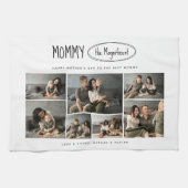 Schattigee gepersonaliseerde Moederdag familie fot Theedoek (Horizontaal)