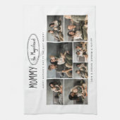 Schattigee gepersonaliseerde Moederdag familie fot Theedoek (Verticaal)