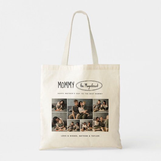 Schattigee gepersonaliseerde Moederdag familie fot Tote Bag (Achterkant)