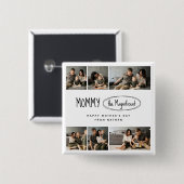 Schattigee gepersonaliseerde Moederdag familie fot Vierkante Button 5,1 Cm (Voorkant /achterkant)