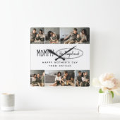 Schattigee gepersonaliseerde Moederdag familie fot Vierkante Klok (Huis)