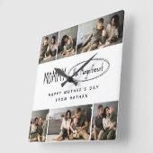Schattigee gepersonaliseerde Moederdag familie fot Vierkante Klok (Hoek)