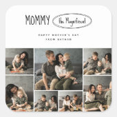 Schattigee gepersonaliseerde Moederdag familie fot Vierkante Sticker (Voorkant)