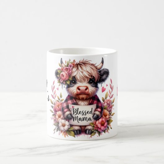 Schattigee gepersonaliseerde Moederdag-offerte/Koe Koffiemok (Center)