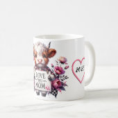 Schattigee gepersonaliseerde Moederdag-offerte/Koe Koffiemok (Voorkant rechts)