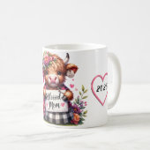 Schattigee gepersonaliseerde Moederdag-offerte/Koe Koffiemok (Voorkant rechts)