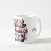 Schattigee gepersonaliseerde Moederdag-offerte/Koe Koffiemok (Voorkant rechts)