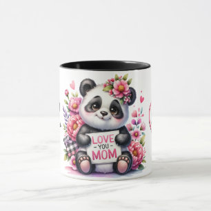 Schattigee gepersonaliseerde Moederdag-quote/panda Mok