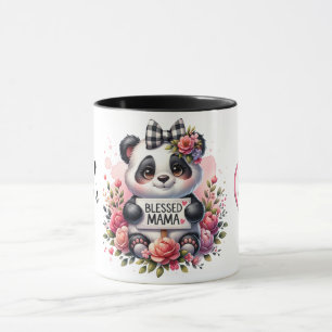 Schattigee gepersonaliseerde Moederdag-quote/panda Mok