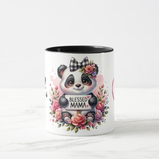 Schattigee gepersonaliseerde Moederdag-quote/panda Mok (Midden)