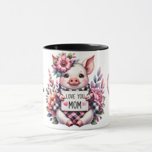 Schattigee gepersonaliseerde Moederdag quote/Pig Mok (Midden)