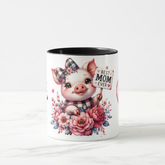 Schattigee gepersonaliseerde Moederdag quote/Pig Mok (Midden)
