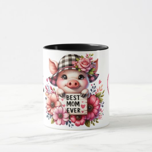Schattigee gepersonaliseerde Moederdag quote/Pig Mok (Midden)