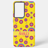 Schattigee gepersonaliseerde naam geel Abstract Samsung Galaxy Hoesje (Achterkant)