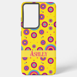 Schattigee gepersonaliseerde naam geel Abstract Samsung Galaxy Hoesje