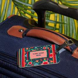 Schattigee gepersonaliseerde naam Inspirivity Flor Bagagelabel