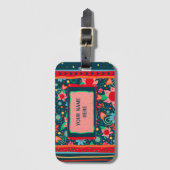 Schattigee gepersonaliseerde naam Inspirivity Flor Bagagelabel (Voorkant (verticaal))