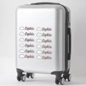 Schattigee gepersonaliseerde naam Kawaii Cloud Sticker (Koffer)