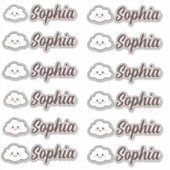 Schattigee gepersonaliseerde naam Kawaii Cloud Sticker (Voorkant)
