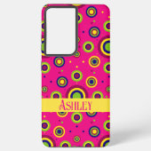 Schattigee gepersonaliseerde naam Magenta Abstract Samsung Galaxy Hoesje (Achterkant)