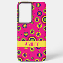 Schattigee gepersonaliseerde naam Magenta Abstract Samsung Galaxy Hoesje