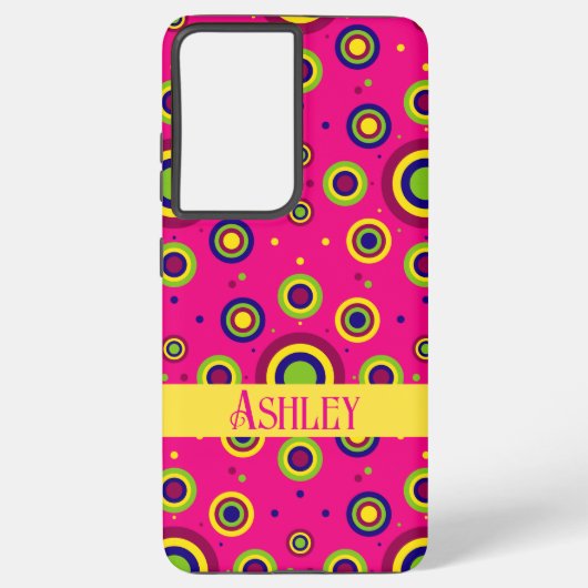Schattigee gepersonaliseerde naam Magenta Abstract Samsung Galaxy Hoesje (Achterkant)