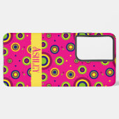 Schattigee gepersonaliseerde naam Magenta Abstract Samsung Galaxy Hoesje (Linkerkant)