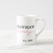 Schattigee Gepersonaliseerde Naam Mawmaw Jaar Opge Porselein Kop (Rechts)