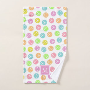 Schattigee gepersonaliseerde naam pickleball balls handdoek