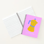 Schattigee gepersonaliseerde naam Pink Moka Pot Co Notitieboek (Binnen)
