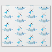 Schattigee gepersonaliseerde naam Polar Beer Baby  Cadeaupapier (Vlak)