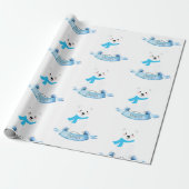 Schattigee gepersonaliseerde naam Polar Beer Baby  Cadeaupapier (Uitgerold)
