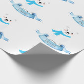 Schattigee gepersonaliseerde naam Polar Beer Baby  Cadeaupapier (Hoek)