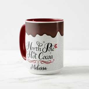 Schattigee gepersonaliseerde Noordpool Hot Cacao Mok