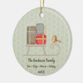 Schattigee gepersonaliseerde Nordic Christmas slee Keramisch Ornament (Links)