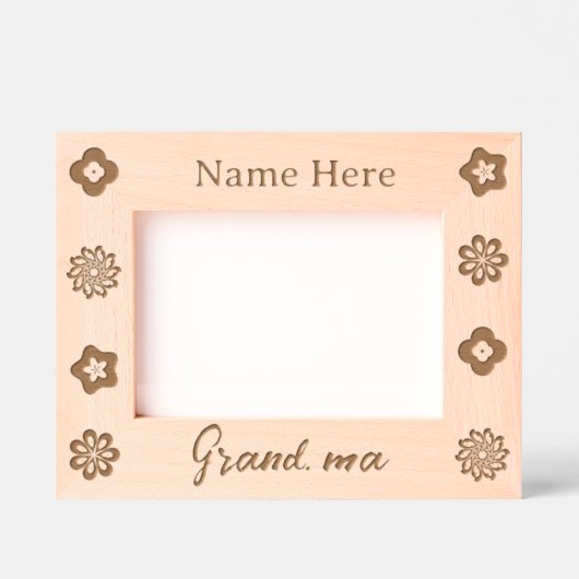 Schattigee gepersonaliseerde oma Floral gegraveerd (Voorkant)