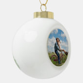 Schattigee gepersonaliseerde paar foto keramische bal ornament (Links)