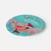 Schattigee gepersonaliseerde Paarse zeemeermin & r Papieren Bordje (Gekanteld)