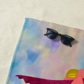 Schattigee gepersonaliseerde Paarse zeemeermin & r Strandlaken (In situ)