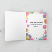 Schattigee gepersonaliseerde Paarse zeemeerminverj Kaart (Binnen)