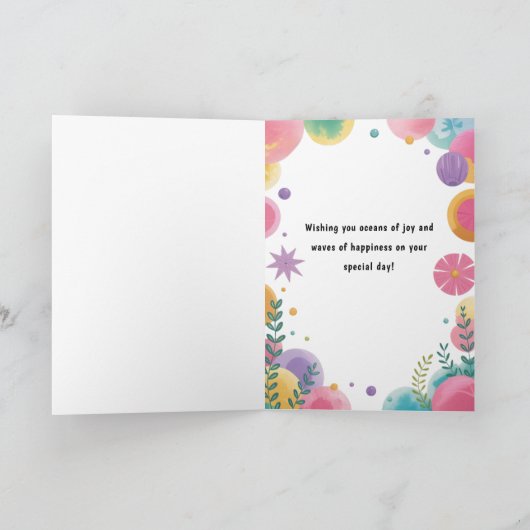 Schattigee gepersonaliseerde Paarse zeemeerminverj Kaart (Binnen)