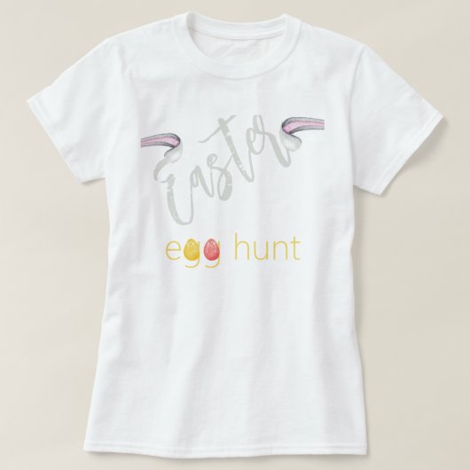 Schattigee gepersonaliseerde paaseierjacht illustr t-shirt (Design voorkant)