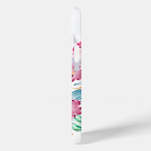 Schattigee gepersonaliseerde pauw bloemen Case-Mate iPhone case (Achterkant / Links)